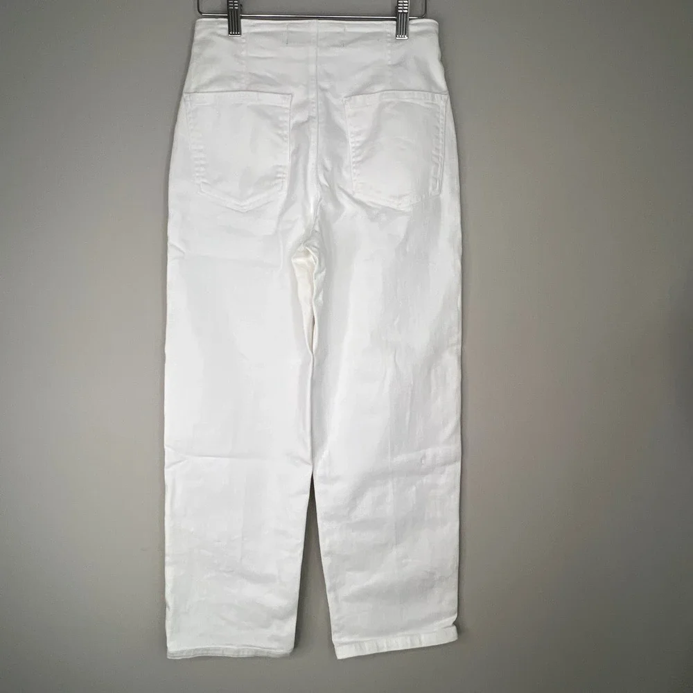 Veronica‎ Beard Crosbie Crop Wide Leg Jeans 25 High Rise Button Fly Denim